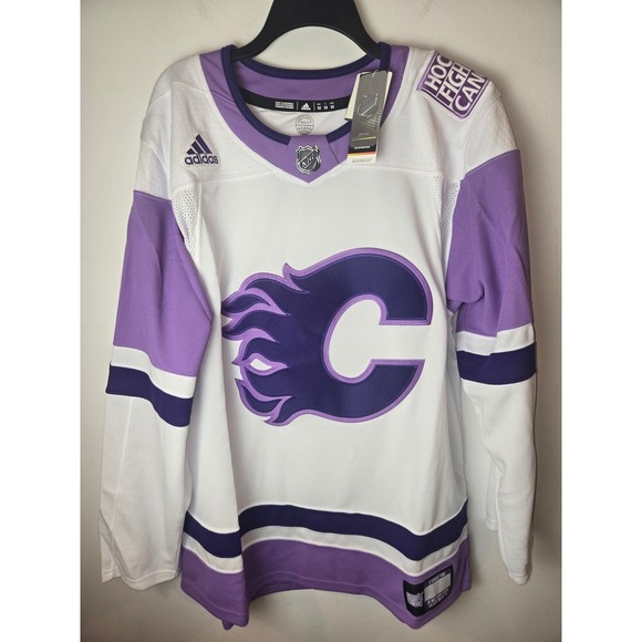 adidas Other - Adidas Calgary Flames Hockey Fights Cancer Authentic Jersey Mens 52